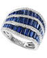 ფოტო #1 პროდუქტის EFFY® Sapphire (4-3/4 ct. t.w.) & Diamond (3/8 ct. t.w.) Baguette Statement Ring in 14k White Gold