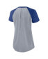 Фото #2 товара Women's Heather Gray New York Mets Summer Breeze Raglan Fashion T-shirt