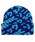 Фото #1 товара Men's Sonic Flat Embroidery Blue AOP Jacquard Acrylic Knit Beanie