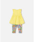 Baby Girl Organic Cotton Tunic And Capri Set Popcorn Yellow - Infant