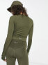 Фото #2 товара TALA Skinluxe cut out long sleeve top in khaki