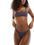 Фото #1 товара Stradivarius scoop neck strappy bikini top in charcoal