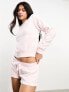 Фото #1 товара Boux Avenue heart plush top and short lounge set in baby pink