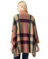 Women's Jacquard Poncho Sweater caramel multi, S/M - фото #2