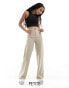 Фото #2 товара Bershka Petite wide leg slouchy dad tailored trousers in camel