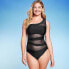 Фото #1 товара Women's Mesh Front Asymmetrical One Shoulder One Piece Swimsuit - Shade & Shore