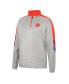 Men's Gray and Orange Clemson Tigers Bushwood Fleece Quarter-Zip Jacket