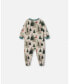 Фото #2 товара Baby Boys Baby Organic Cotton One Piece Pajama Gray Mix Printed Reindeer