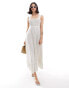 Фото #1 товара ASOS DESIGN midi linen sundress with contrast rik rak trim in oatmeal