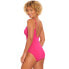 Фото #3 товара Time and Tru One Piece Swimsuit Women XL Pink V-Neck Shoulder Straps Sleeveless