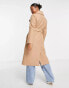 Forever New Petite formal wrap coat with tie belt in camel