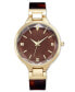 ფოტო #1 პროდუქტის Women's Brown Half-Bangle Bracelet Watch 36mm, Created for Macy's