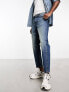 Фото #3 товара ASOS DESIGN skater jeans in dark wash blue with tint