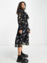 Vero Moda shirred detail midi dress in floral print