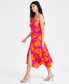 Фото #3 товара Women's Printed Cowl Neck Asymmetrical-Hem Dress, Created for Macy's