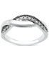 ფოტო #1 პროდუქტის Black Diamond (1/10 ct. t.w.) & White Diamond (1/0 ct. t.w.) Twist Ring in Sterling Silver