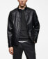 Фото #1 товара Men's Nappa Leather-Effect Jacket