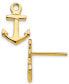 ფოტო #1 პროდუქტის Anchor Stud Earrings in 14k Yellow Gold