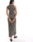 JDY knitted sleeveless maxi dress in animal print