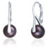 Silver earrings with real black pearl JL0650