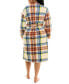 ფოტო #2 პროდუქტის Women's Printed Fleece Long-Sleeve Wrap Robe