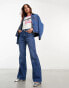 Фото #1 товара Wrangler Barbie co-ord flared jeans in mid blue