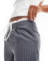 Фото #10 товара Extro & Vert drawstring tailored trousers in grey stripe