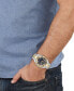 Men's Three-Hand Date Quartz Stealth Gold-Tone, Silver-Tone Stainless Steel Bracelet 44mm