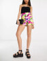 Morgan high waist tailored short in lime smudge print Fingerabdruck, US 2 - фото #8