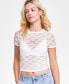 Juniors' Graphic Lace Tee