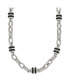 Фото #1 товара Chisel stainless Steel Polished with Black Rubber Barrel Link Necklace