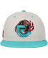 ფოტო #3 პროდუქტის Men's Cream, Turquoise Vancouver Grizzlies Hardwood Classics 2-Tone Chain-Stitch Snapback Hat