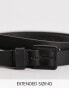 Фото #1 товара ASOS DESIGN real leather skinny belt with matte black buckle in black