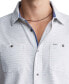 Men's Sinyl Striped Short Sleeve Button-Front Shirt