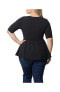 Фото #2 товара Plus Size Posh Peplum Top with Sweetheart Neckline