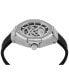 ფოტო #2 პროდუქტის Men's Automatic Skeleton Royal Black Silicone Strap Watch 46mm