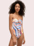 Фото #1 товара Kate Spade New York 263929 Women's Molded Bandeau One Piece Swimsuit Size M