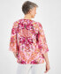 Фото #2 товара Women's Button-Trim Printed 3/4-Sleeve Top, Created for Macy's