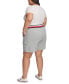 Фото #2 товара Plus Size Global Waistband Pull-On Shorts