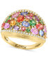 Фото #1 товара EFFY® Multi-Gemstone (3-1/6 ct. t.w.) & Diamond (1/4 ct. t.w.) Mixed Cut Cluster Ring in 14k Gold