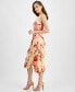 ფოტო #3 პროდუქტის Tinsel Women's Round-Neck Printed Asymmetric-Ruffle Dress