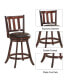 Фото #6 товара Set of 2 25'' Swivel Bar stool Leather Padded Dining Pub