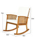 Фото #3 товара Acacia Wood Rocking Chair Patio Garden Lawn W/ Cushion