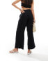 Фото #6 товара ASOS DESIGN raw edge barrel leg tailored trouser with linen in black