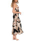 ფოტო #3 პროდუქტის Women's Printed V-Neck Satin Nightgown