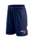 Men's Navy New England Patriots Big and Tall Interlock Shorts