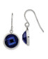 ფოტო #1 პროდუქტის Stainless Steel Polished Blue Glass Dangle Earrings