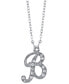 ფოტო #2 პროდუქტის Silver-Tone Crystal Initial Necklace 16" Adjustable