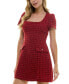 ფოტო #3 პროდუქტის Juniors' Square-Neck Metallic Tweed Dress