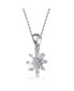 ფოტო #1 პროდუქტის White Gold Plated with Cubic Zirconia Starry Cluster Flower Pendant Necklace